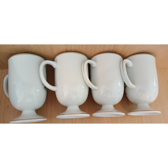 Fine Porcelain Birds Pedestal Mug Set 16 oz 4-Piece Made in Japan Vintage - Picture 8 of 16